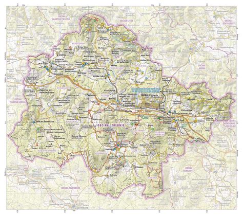 Zemljevid Občine Trebnje z označenimi kraji