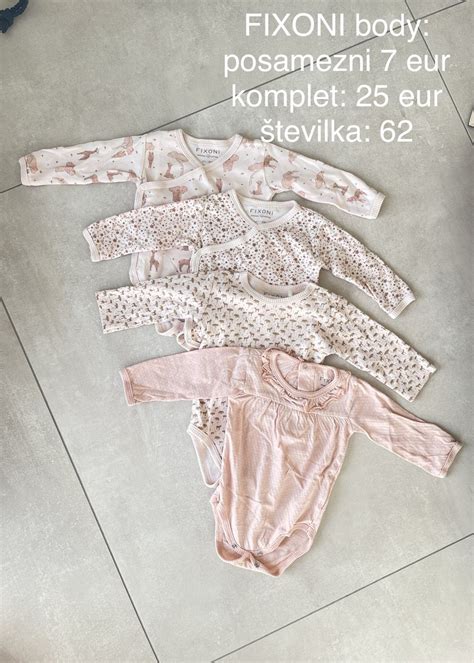 različni bodiji in pajacki za novorojenčka