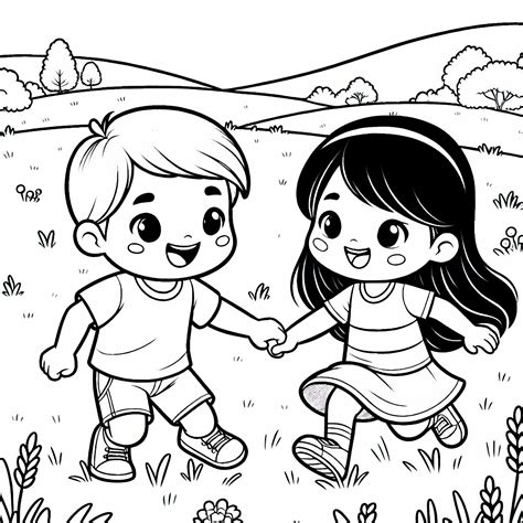 Slika otroka, ki se igra na zelenem travniku