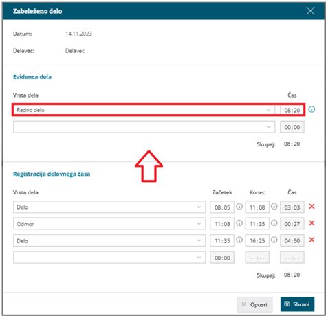 Diagram razporeditve delovnega časa