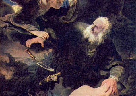 Ilustracija Abrahama in Boga, ki sklepata zavezo