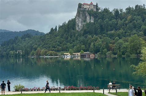 Nosečnica na obali Blejskega jezera