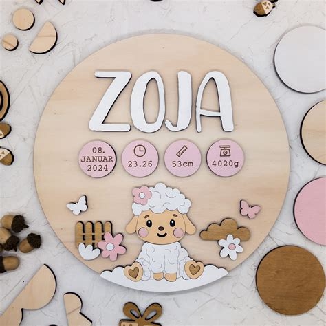 Primer personalizirane štorklje z imenom in podatki o dojenčku