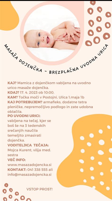 Mojca Kurent med izvajanjem masaže dojenčka