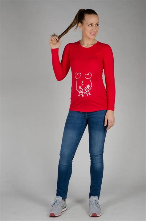 Modna nosečniška majica z všito elastiko