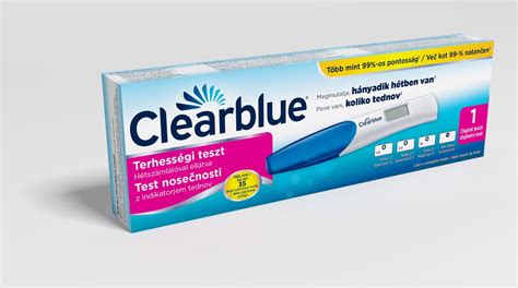 Zaslon testa Clearblue z indikatorjem tednov, ki prikazuje 