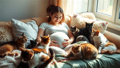 Ilustracija mačke in nosečnice, ki se izogiba stiku