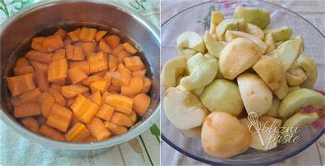 Priprava domače kašice iz jabolk in drugih sadežev