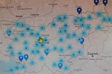 Zemljevid Hoferjevih poslovalnic v Sloveniji
