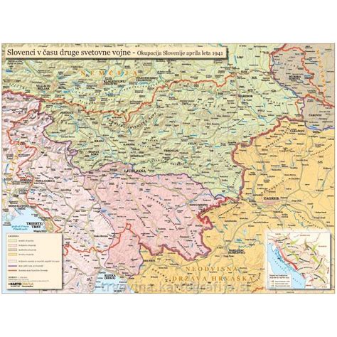 Zemljevid okupirane Jugoslavije med drugo svetovno vojno