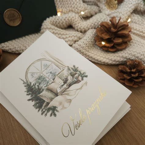 Elegantna mat voščilnica z zlatim tiskom