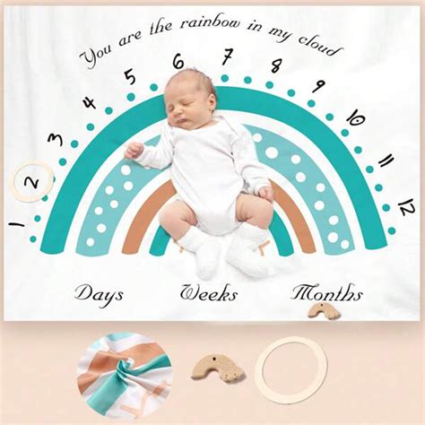 podloga za fotografiranje otroka z oznakami mesecev