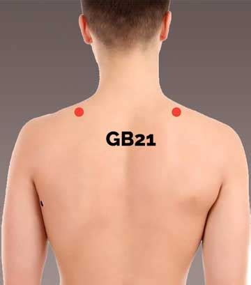 Prikaz točke Žolčnik 21 (GB21) na rami