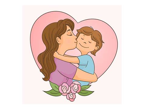 Ilustracija mame in otroka