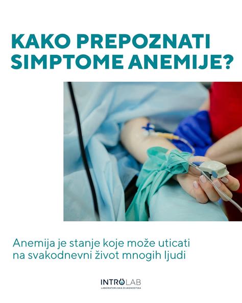 Ilustracija, ki prikazuje različne simptome anemije