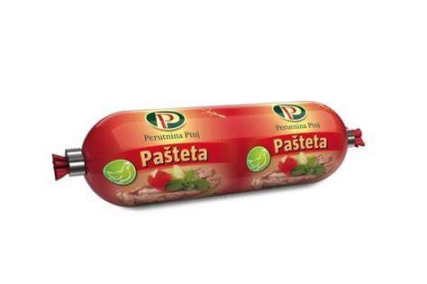 Embalaža industrijsko pridelane jetrne paštete z oznako 