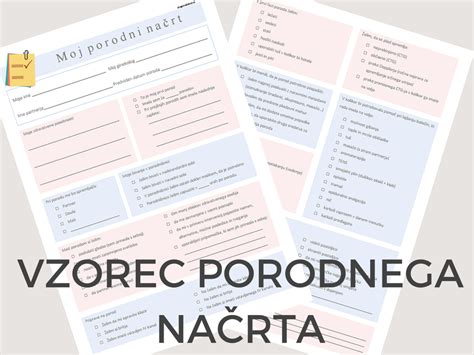 Nosečnica razmišlja o porodni načrt