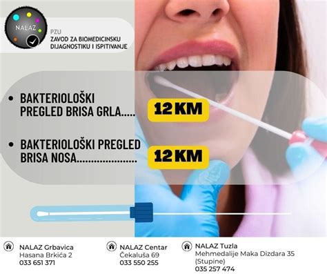 prikaz brisa grla za testiranje