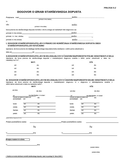 Diagram, ki prikazuje potek uveljavljanja podaljšanja starševskega dopusta