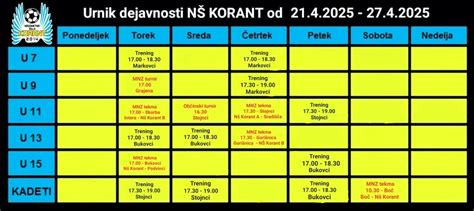 Urnik Oddelka za družbene dejavnosti MOC