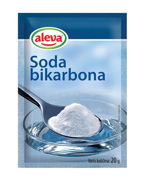 Soda bikarbona v beli posodi