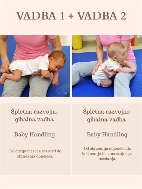 Diagram prikazuje faze gibalnega razvoja dojenčka od obračanja do hoje