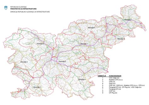 zemljevid Postojne z označenimi turističnimi in poslovnimi območji
