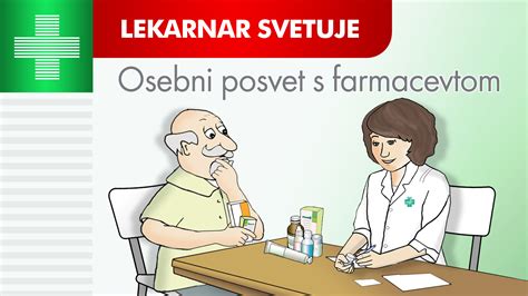 Ilustracija nosečnice, ki se posvetuje s farmacevtom