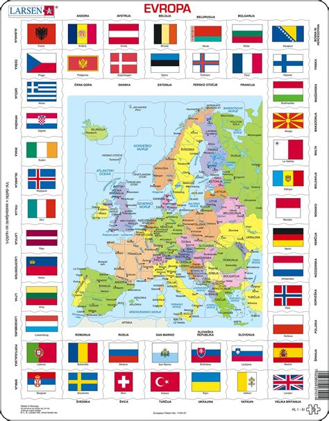 Zemljevid z zastavami držav