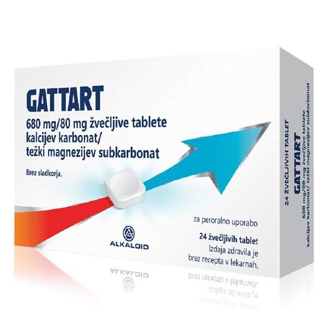 Pakiranje zdravila Gattart z okusom mete.