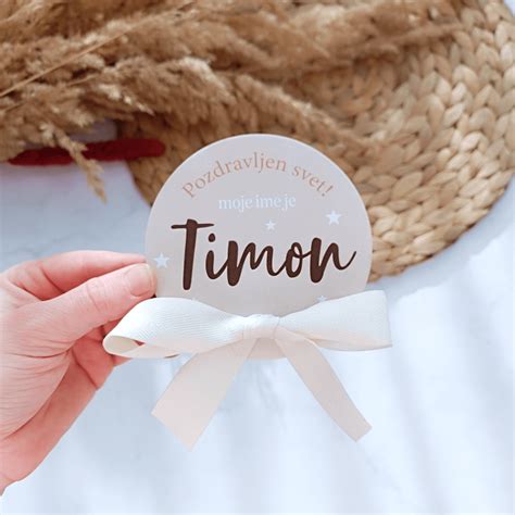 Primer personalizirane štorklje z imenom dojenčka