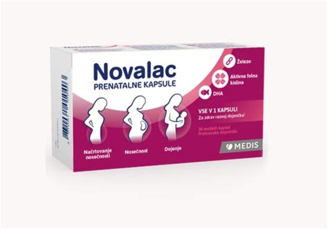 Embalaža prenatalnih vitaminov z aktivno folno kislino