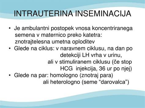 Prikaz postopka intrauterina inseminacija (IUI)