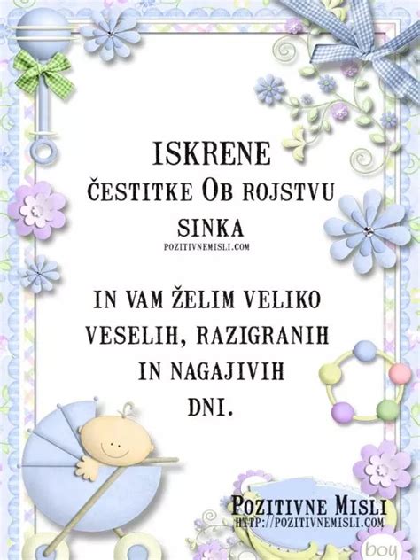 Voščilnica z verzi za novorojenčka