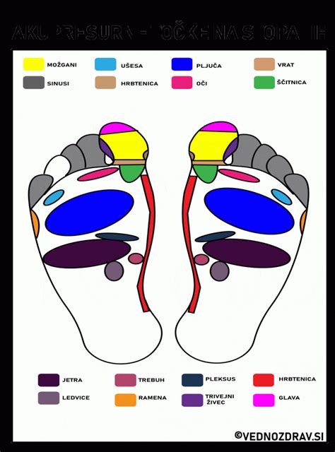 Ilustracija akupunkturne točke B67 na stopalu