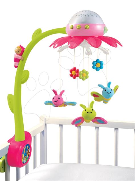 Vrtiljak za posteljico z barvitimi igračkami
