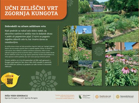 Ilustracija zeliščnega vrta z označenimi varnimi in nevarnimi rastlinami