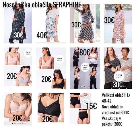 Različni kosi nosečniških oblačil