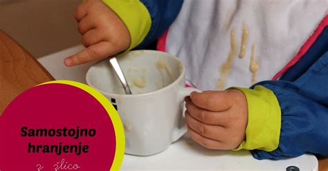 Otrok samostojno je jogurt z žlico