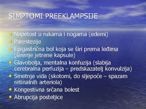 simptomi preeklampsije