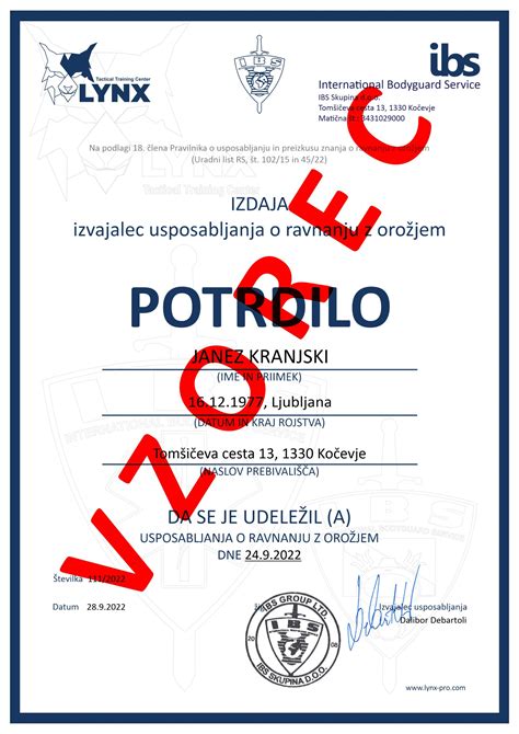 Simbolična slika potrdila o prebivališču