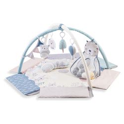 Večnamenska igralna podloga MoMi PASTEL z žogicami in igračkami