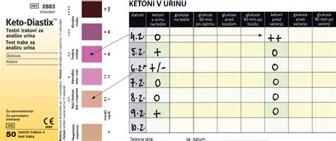 Diagram, ki pojasnjuje nastanek ketonov v urinu