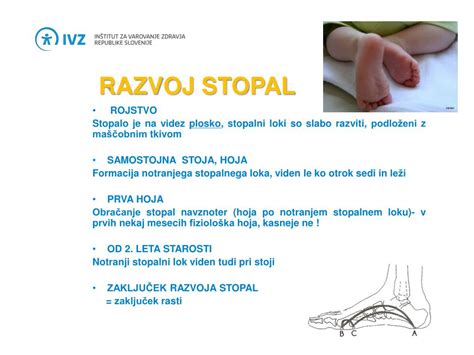 Infografika o rasti otroških stopal