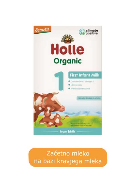 Infografika, ki primerja sestavo začetne formule, nadaljevalnega mleka in kravjega mleka, s poudarkom na vsebnosti beljakovin, železa in drugih ključnih hranil.