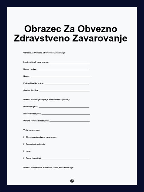 Infografika: Postopek prijave družinskega člana v obvezno zdravstveno zavarovanje