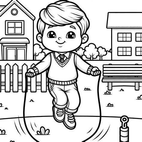 Otrok, ki skače s kolebnico