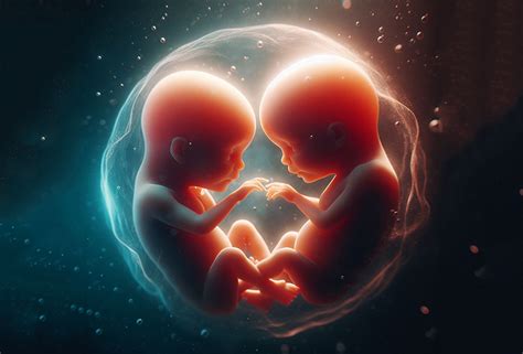 Ultrazvočni posnetek dvojčkov v maternici.