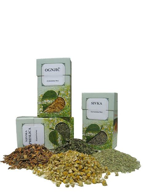 Nabor različnih zeliščnih čajev