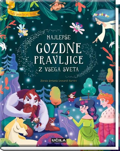Ilustracija iz pravljice s toplimi barvami in prijaznimi liki